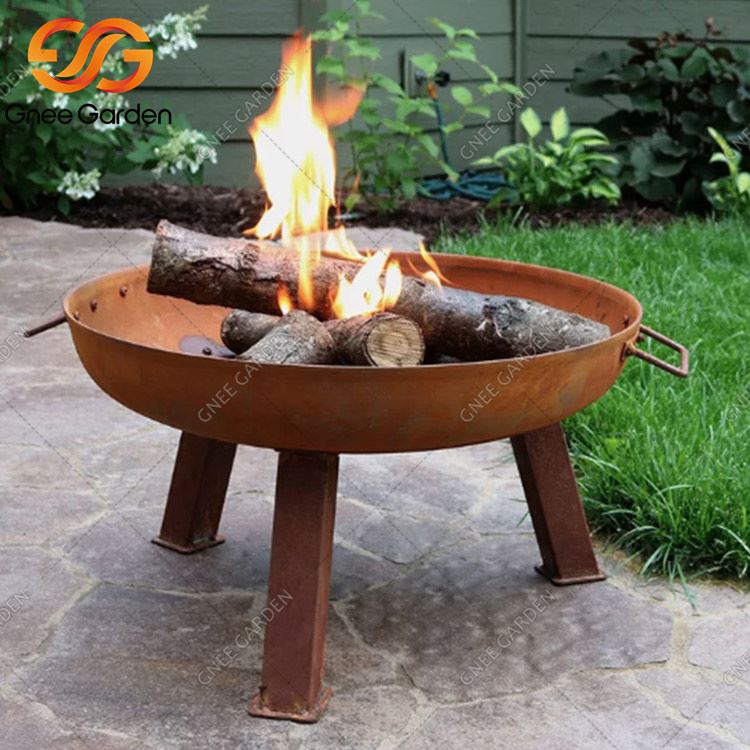 Piec na drewno ze stali Corten Camping