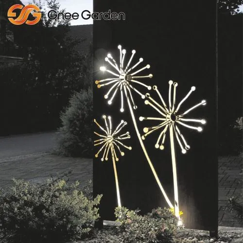 Corten Steel Outdoor Ecran prywatności ze wzorem mniszka lekarskiego