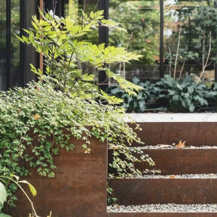 schody ogrodowe ze stali corten