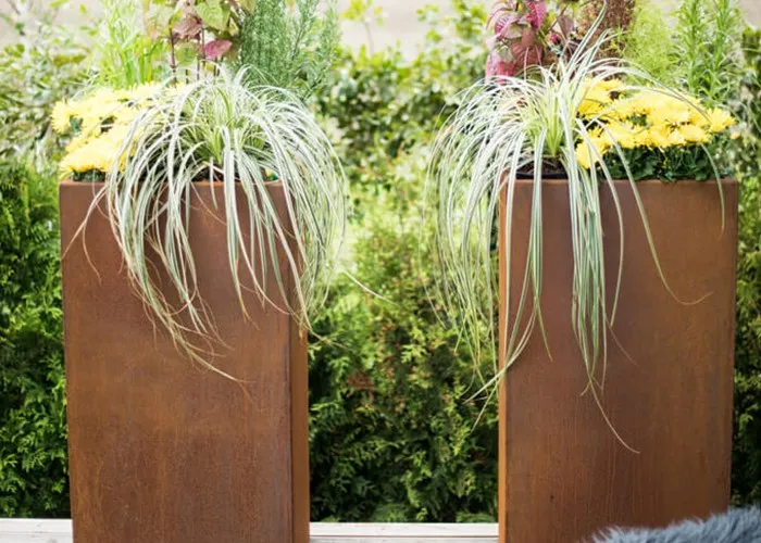 Corten Steel rectangle planters outdoor Corten Steel rectangle planters outdoor