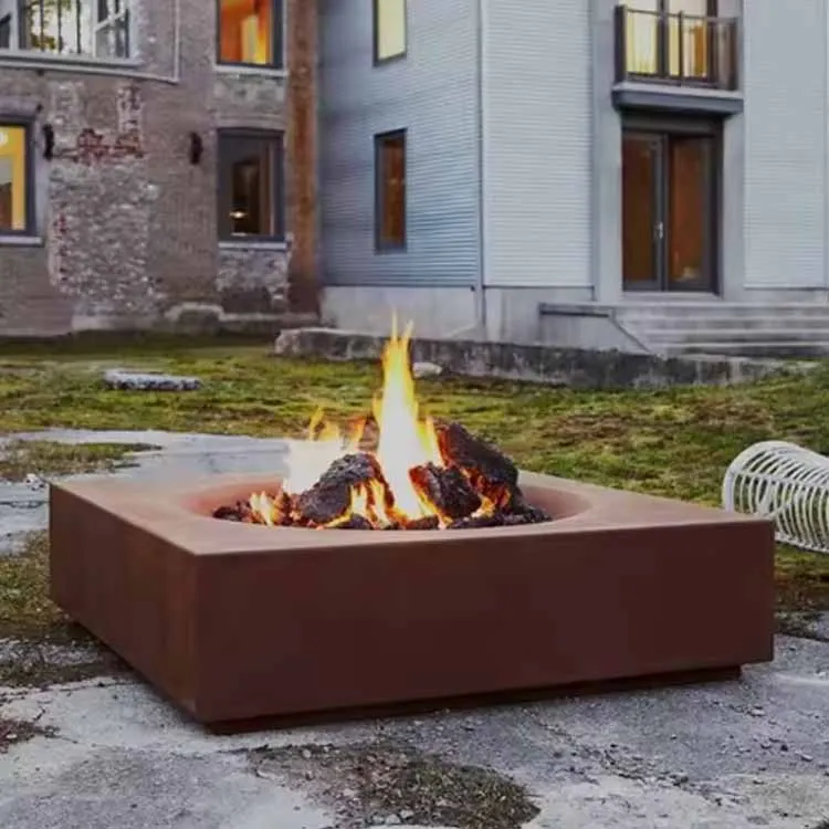 Outdoor Smokeless Corten Steel Gas Fire Pit Table