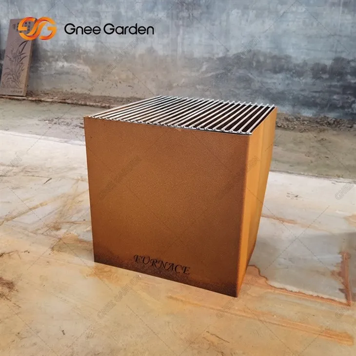 outdoor wood burning corten steel fire pit